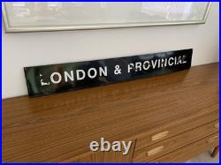 Vintage Enamel Sign London & Provincial 112 X 15 Man Cave, Bar, Pub, Café Decor
