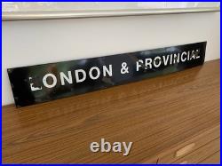 Vintage Enamel Sign London & Provincial 112 X 15 Man Cave, Bar, Pub, Café Decor