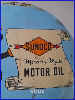 Vintage Enamel Sign Mickey Mouse Sunoco Oil