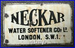 Vintage Enamel Sign NECKAR WATER SOFTENER, London