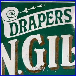 Vintage Enamel Sign N. GILL & SON TRURO Drapers Outfitters Edwardian Store