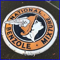 Vintage Enamel Sign National Benzole Sign Vintage Automobilia Sign #1814
