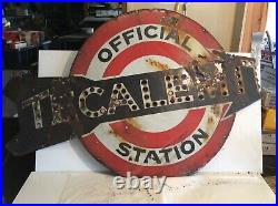 Vintage Enamel Sign Official Tecalemit Station Sign