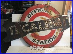 Vintage Enamel Sign Official Tecalemit Station Sign
