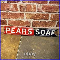 Vintage Enamel Sign Pears Soap Advertising #4882