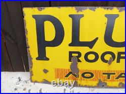 Vintage Enamel Sign Pluvex Roof Felt