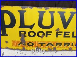 Vintage Enamel Sign Pluvex Roof Felt
