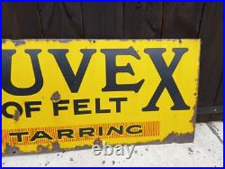 Vintage Enamel Sign Pluvex Roof Felt