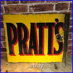 Vintage Enamel Sign Pratts #2408