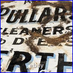 Vintage Enamel Sign Pullars Cleaners And Dyers, Perth. Double Sided
