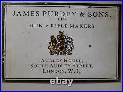 Vintage Enamel Sign Purdey Shotgun 38/26 Cm