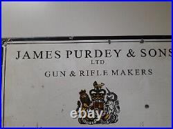 Vintage Enamel Sign Purdey Shotgun 38/26 Cm