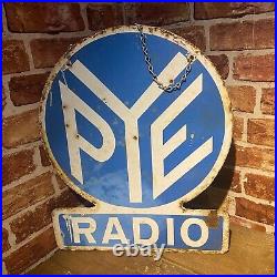 Vintage Enamel Sign Pye Radio Advertising #5267