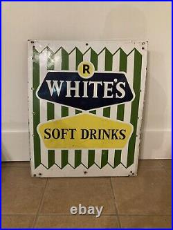 Vintage Enamel Sign R whites