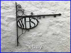 Vintage Enamel Sign Rare WH Smith Double Sided Station Platform Sign & Bracket