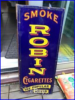 Vintage Enamel Sign Robin Cigarettes
