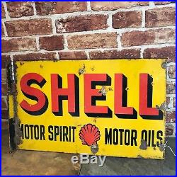 Vintage Enamel Sign Shell Motor Spirit Enamel Sign Automobilia #1835