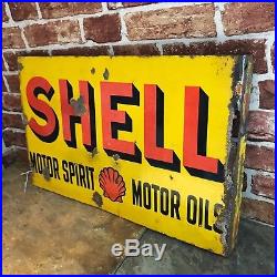 Vintage Enamel Sign Shell Motor Spirit Enamel Sign Automobilia #1835