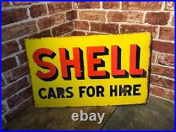 Vintage Enamel Sign Shell Sign Automobilia #3752