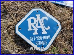 Vintage Enamel Sign Small RAC Get You Home Service