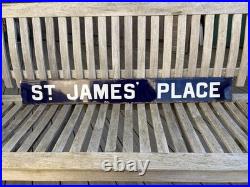 Vintage Enamel Sign St James Place London Antique Advertising