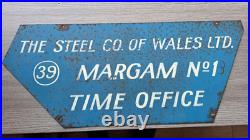 Vintage Enamel Sign.' The Steel Company Of Wales LTD'. Circa 1947 1967 Vintage Enamel Sign.' The Steel Company Of Wales LTD'. Circa 1947 1967