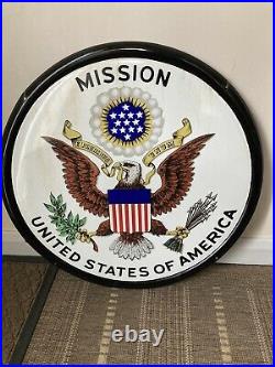 Vintage Enamel Sign United States Mission Sign