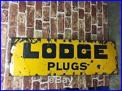 Vintage Enamel Sign Very Old Lodge Plugs Enamel Sign #1435