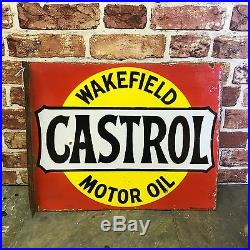 Vintage Enamel Sign Wakefield Castrol Motor Oil Automobilia #1693