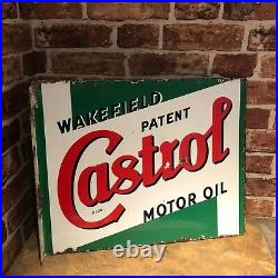 Vintage Enamel Sign Wakefield Castrol Motor Oil Enamel Sign #2166