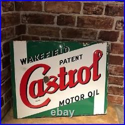Vintage Enamel Sign Wakefield Castrol Motor Oil Enamel Sign #2166