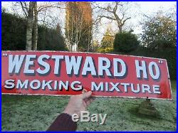 Vintage Enamel Sign Westwood Ho Smoking Mixture 36 x 9 VGC+