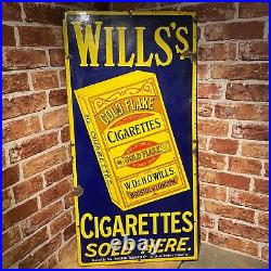 Vintage Enamel Sign Will's Cigarettes Advertising #4871