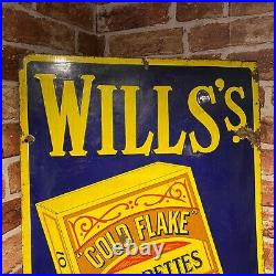 Vintage Enamel Sign Will's Cigarettes Advertising #4871