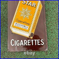 Vintage Enamel Sign Wills Star Cigarettes #4752
