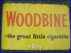 Vintage Enamel Sign Woodbine -the Great Little Cigarette 21 x 14 Double Sided