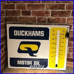Vintage Enamel Sign -duckhams Motor Oil Sign Missing Thermometer #2109