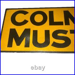 Vintage Enamel Sign for Colman's Mustard Blue & Yellow Rectangular Advertising