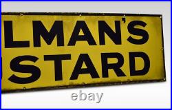 Vintage Enamel Sign for Colman's Mustard Blue & Yellow Rectangular Advertising