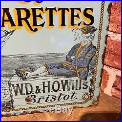 Vintage Enamel Sign -wills Cigarettes Advertising #4391