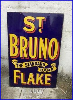 Vintage Enamel St Bruno Standard Dark Flake Tobacco Sign