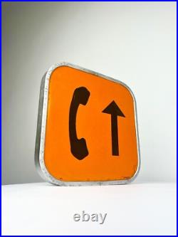 Vintage Enamel Telephone Sign Emergency Telephone Mid Century Railway Roadside Vintage Enamel Telephone Sign Emergency Telephone Mid Century Railway Roadside