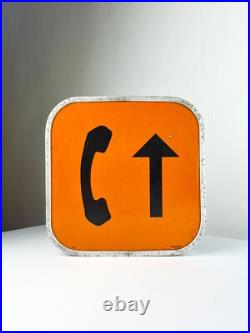 Vintage Enamel Telephone Sign Emergency Telephone Mid Century Railway Roadside Vintage Enamel Telephone Sign Emergency Telephone Mid Century Railway Roadside
