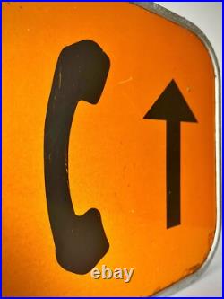 Vintage Enamel Telephone Sign Emergency Telephone Mid Century Railway Roadside Vintage Enamel Telephone Sign Emergency Telephone Mid Century Railway Roadside