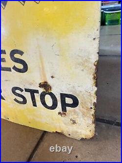 Vintage Enamel The Sun Sales Never Stop Newspaper Sign