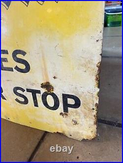 Vintage Enamel The Sun Sales Never Stop Newspaper Sign