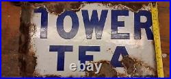 Vintage Enamel Tower Tea Sign