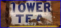 Vintage Enamel Tower Tea Sign