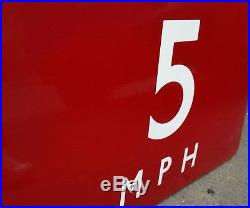 Vintage Enamel Train Sign Railway Danger Speed Limit 5 MPH