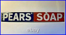 Vintage Enamel Tram Seat Pears Soap Advertising Sign